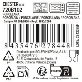 Bandeja Oval Chester Blue 25.3 x 13.5 cm - Inde (12 Unidades) Bandeja Oval Chester Blue 25.3 x 13.5 cm - Inde (12 Unidades)