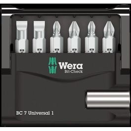 Wera 05056295001 Bit-Check 7 Universal 1, set de 6 puntas, 25 mm