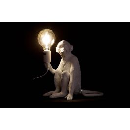 DKD Home Decor Lámpara Sobremesa Colonial Blanco Negro Resina 32 x 31 x 33 cm (2 Unidades)