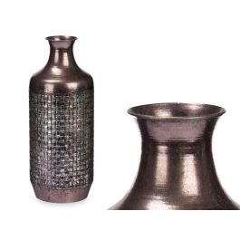 Jarrón Relieve Plata Envejecido Giftdecor 16x42x16 cm - Metal (4 Unidades) Jarrón Relieve Plata Envejecido Giftdecor 16x42x16 cm - Metal (4 Unidades)