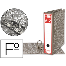 Liderpapel Archivador de palanca Classic Folio Rojo Cartón Entrecolado Lomo 80mm Gris Compresor Metálico