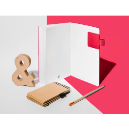 Antartik Portabolígrafos Autoadhesivo para Cuaderno Note con Elástico hasta 15 mm, Fucsia, 40x40 mm