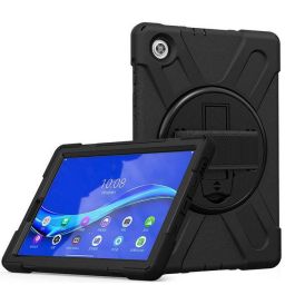 eSTUFF Funda Defender antigolpes para Lenovo Tab P11 2020 / P11 Plus 2022/2021 Negra con soporte 360 y correa
