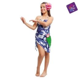 My Other Me Disfraz Princesa Hawaiana Niña 5-6 Años Incluye Vestido, Cinturón y Tocado