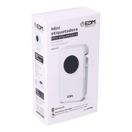 Edm Impresora etiquetadora térmica bluetooth mini, recargable USB-C, incluye rollo de papel continuo