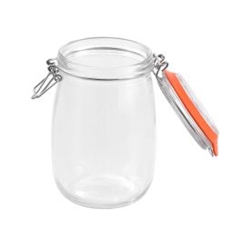 La Mediterranea Tarro Hermetico Vidrio Clip 1000 ml con Medidas 13x9x16 cm