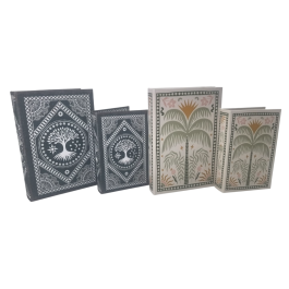 DKD Home Decor Caja Libro Colonial Azul Verde 7 x 30 x 21 cm Set de 2 PU MDF con Árbol Palmera Precio: 26.79000016. SKU: B1B66RCNLQ