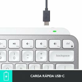 Logitech MX Keys Mini Teclado Inalámbrico Gris Pálido - Teclas Esféricas Cóncavas, Retroiluminación Inteligente, Bluetooth