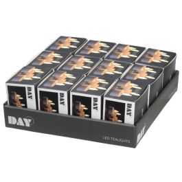 Day Juego de 4 Velas LED con Temporizador, Luz Blanca Cálida (2250K), Pilas CR2032 Incluidas