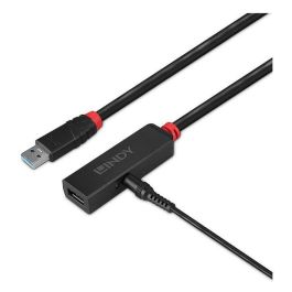 Lindy - Cable de extensión activo USB 3.0 Slim, 5 metros, USB-A macho a USB-A hembra, transferencia hasta 5 Gbps, con entrada de alimentación DC