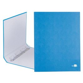 Carpeta De 4 Anillas 25 mm Mixtas Liderpapel Folio Carton Forrado Paper Coat Celeste