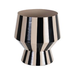 Jarrón Rayas Blanco-Negro Metal 21 X 21 X 21,50 cm Precio: 32.3433. SKU: B1EPFTTZKV