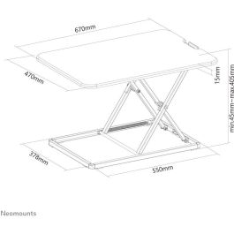 Neomounts NS-WS050BLACK Puesto de trabajo de pie/sentado de escritorio, soporte de monitor ergonómico negro, carga máxima 8 kg