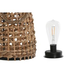 DKD Home Decor Lámpara Solar para Terraza y Jardín de Junco, LED, Marrón, 23 x 42 x 23 cm, Set de 3 (2 Unidades)