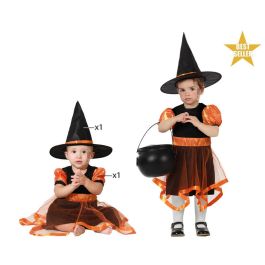 Disfraz de Bruja para Bebé Niña, Naranja, con Sombrero y Detalles de Tul. Talla 24 Meses. Perfecto para Halloween y Fiestas 2024. Precio: 10.50000006. SKU: B17FM7VSC5