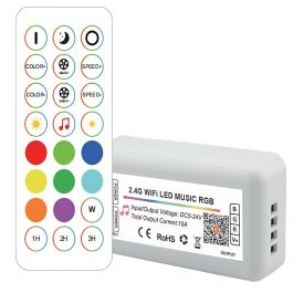 Tuya HLP-YS-WiFi-RF24-03 Controlador LED Inteligente Wifi 2.4G RF RGB con Mando 24 Teclas, Control por Voz y App, DC 5-24V, 3 Canales Precio: 14.49999991. SKU: B193S9HNSE