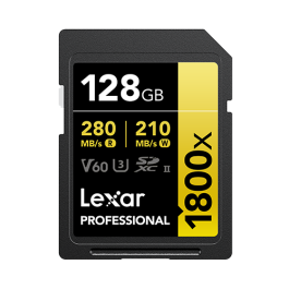 Lexar LSD1800128G-B2NNG Tarjeta SDXC Profesional 128 GB UHS-II Clase 10 Velocidad Lectura 280 MB/s Escritura 210 MB/s Precio: 103.95000011. SKU: B1G8EKW33K
