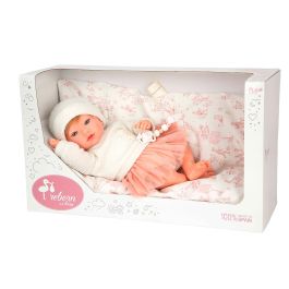 Muñecas Arias 98188 Muñeca Reborn 40cm Julia con Cojín, Chupete y Accesorios, Cuerpo de Vinyl Suave y Realista