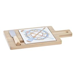 DKD Home Decor Tabla de Aperitivo Set de 3 Mediterránea Bambú Gres Inox Azul Natural 21.5 x 11.8 x 1.5 cm Precio: 4.0656. SKU: S3036987