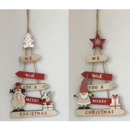DKD Home Decor Decoración Colgante Navidad Tradicional Madera Árbol Rojo Blanco 1 x 22 x 14 cm (12 Unidades) Surtido Aleatorio Precio: 39.90096. SKU: B14NDFWJ6Q