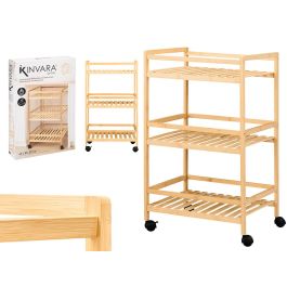 Kinvara Carro Auxiliar de Bambú con 3 Alturas y Ruedas - Estantería Organizadora de 45.3x80x38 cm Kinvara Carro Auxiliar de Bambú con 3 Alturas y Ruedas - Estantería Organizadora de 45.3x80x38 cm Precio: 23.98999966. SKU: B176Y4M6EB