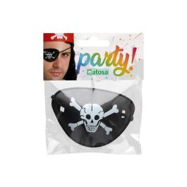 Parche Negro Pirata con Calavera Blanca para Ojo Derecho - Accesorio para Disfraz