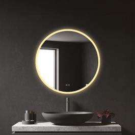 Edm Espejo de Baño Redondo con LED 20W 60cm, Regulable, Antivaho, IP44, Marco Aluminio Edm Espejo de Baño Redondo con LED 20W 60cm, Regulable, Antivaho, IP44, Marco Aluminio