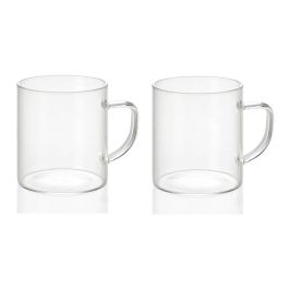 Set 2 tazas de vidrio 300 ml ø7,5x8,5cm ms19209 andrea house