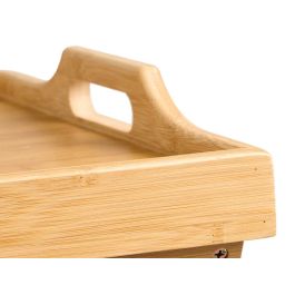 Kinvara Mesa Plegable de Bambú Natural 50x36x64,5 cm - Ideal para Espacios Reducidos (4 Unidades)