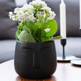 Vinthera Moa Macetero Cerámica Negro 13.5x13 cm