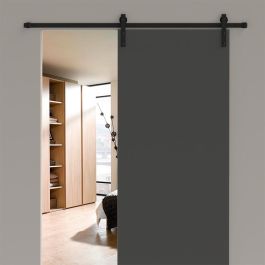 Herrajes ALK VILNA Kit Herrajes Puerta Corredera Granero Sin Guía Suelo para Puertas Interiores, Cierre Amortiguado, Soporta 100 kg