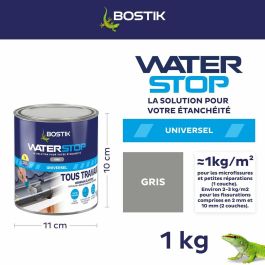 Bostik BOS3549212466886 Membrana Impermeabilizante Waterstop para Reparación de Fugas - Envase de 1 kg Gris