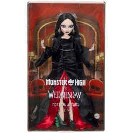 MATTEL Muñeca Morticia Miercoles Wednesday Monster High, muñeca coleccionable con personajes de la serie Addams Family