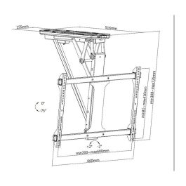 Equip Soporte Techo Motorizado Pantalla TV 32" Hasta 70" Compatible VESA 600x400 y Gestión de Cables Integrada
