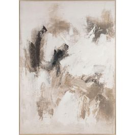 DKD Home Decor Cuadro Urban Abstracto de Lienzo y Pino Blanco Beige 180x130 cm