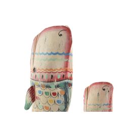 DKD Home Decor Decoracion Pared Mediterraneo Blanco Multicolor Metal Ballena Set 3 Piezas 14 x 46 x 12 cm