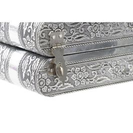 DKD Home Decor Joyero Indio Plateado Natural de Madera y Aluminio 18.8 x 7.6 x 22.5 cm
