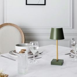Home Deco Factory Lámpara LED Táctil Verde con 3 Intensidades de Luz, 12 LED COB, Sin Cables