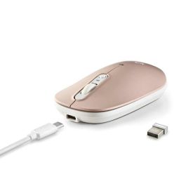 Ratón Inalámbrico por Bluetooth NGS Shell-RB/ Batería recargable/ Hasta 1600 DPI/ Azul/ Blanco/ Rosa