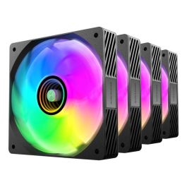 Mars gaming MF3DPROKIT Kit 4x Ventiladores 120mm ARGB con Hub y Mando RF para PC, Refrigeración y Diseño para Gaming