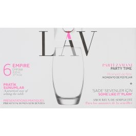 Lav Set 6 Vasos Vidrio Empire 510cc (8x8x15 cm) (8 Cajas)