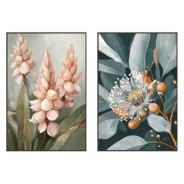 Cuadro Home ESPRIT Verde Naranja Rosa Gris oscuro Flor Shabby Chic (2 Unidades) Precio: 136.49999957. SKU: B13YNC6EVM