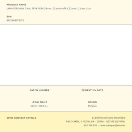Micel Lama final de persiana pr24 para 52 mm, marfil, 52 mm x 2 m x 12 mm