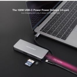 Docking Tipo-C Nanocable 10.16.1009/ 3xUSB/ 2xHDMI 4K/ 1xRJ45/ 1xLector tarjetas/ 1xUSB Tipo-C PD/ Gris Docking Tipo-C Nanocable 10.16.1009/ 3xUSB/ 2xHDMI 4K/ 1xRJ45/ 1xLector tarjetas/ 1xUSB Tipo-C PD/ Gris