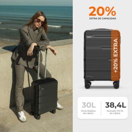 Numada Set de Maletas 3 Piezas Negro 12" 20" 24" Apto Aerolíneas Bajo Coste