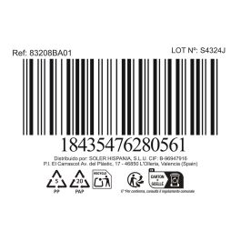 Inde Botella Ainsa 1.1L con 3 Grabados - 9x9x32 cm, 604 g (12 Unidades)