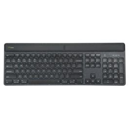 Targus AKB868ES Teclado Inalámbrico Bluetooth EcoSmart con Panel Solar, Retroiluminado, Antimicrobiano, Negro, Carga USB-C