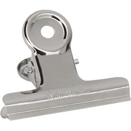 MAUL 2175096 Pinzas sujetapapeles MAULstandard de metal plateado, 52mm de ancho, 10 unidades