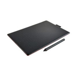 Wacom One by Wacom - Tableta Digitalizadora con Lápiz Sin Batería, Área de Trabajo 216 x 135 mm, Resolución 2540 LPI, USB, Color Negro/Rojo