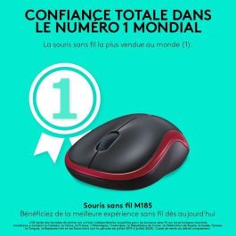 Logitech Ratón M185 Inalámbrico 1000PPP Ambidiestro 3 Botones Compacto Rojo Logitech Ratón M185 Inalámbrico 1000PPP Ambidiestro 3 Botones Compacto Rojo